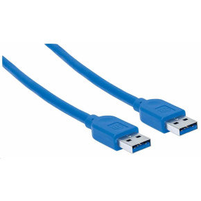 Kábel Manhattan USB-A, USB 3.0, Male to Male, 5 Gbps, 1.8 m, modrá