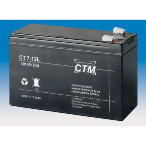 Batéria - CTM CT 12-7L (12V/7Ah - Faston 250), životnosť 5 rokov