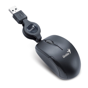 Myš GENIUS MicroTraveler V2/ drôtová/ 1200 dpi/ USB/ čierna