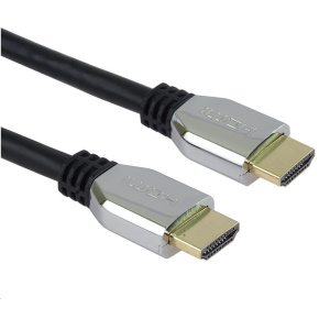 Kábel HDMI PREMIUMCORD 2.1 vysokorýchlostný + ethernetový kábel (krytky zo zinkovej zliatiny, pozlátené konektory) 0.5m