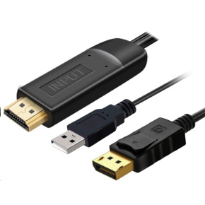 Kábel HDMI PREMIUMCORD 2.0 na DisplayPort 1.2 pre 4K@60Hz, 2m