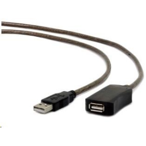 GEMBIRD USB 2.0 aktívny predlžovací kábel, 10 m, čierny