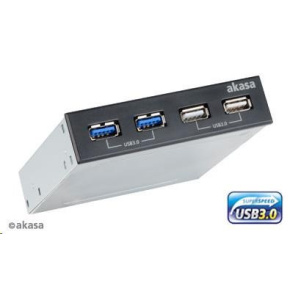 AKASA HUB USB InterConnect S, pozícia do 3,5", 2x USB 2.0, 2x USB 3.0, interné