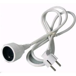 PREMIUMCORD Predlžovací kábel 230V 1m, 1 zásuvka (M/F) biely PREMIUMCORD Predlžovací kábel 230V 1m, 1 zásuvka (M/F) biely