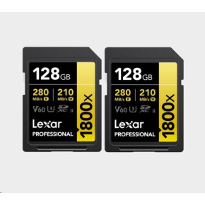 Lexar SDXC Pro 1800x U3 UHS-II R280/W210 (V60) 128GB - 2pack