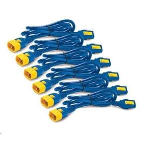 Súprava napájacích káblov APC (6 ks), uzamykateľná, C13 na C14, 1.8 m, modrá