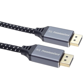 Kábel PREMIUMCORD DisplayPort 1.4 pripojovacie káble, kovové a pozlátené konektory, 0,5 m