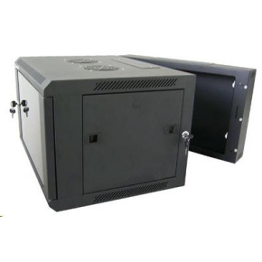 XtendLan 19" dvoudílný nástěnný rozvaděč 9U, šířka 600mm, hloubka 550mm, nosnost 60 kg, skleněné dveře, svařovaný,černý