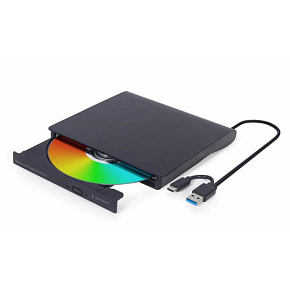 GEMBIRD externí mechanika DVD, USB-C, černá GEMBIRD externí mechanika DVD, USB-C, černá