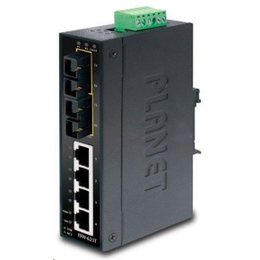 Planet switch ISW-621TS15, průmysl.verze 4x10/100+2x100BaseFX (SC) SM 15km, DIN, IP30, -40 až 75°C, 12-48V