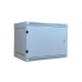 19" nástenná skriňa LEXI 9U, plné dvere, uzamykateľná, antivandal, hĺbka 400 mm, nosnosť 60 kg, sivá