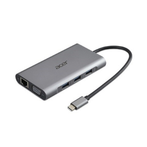 Kľúč ACER 12v1 typu C: 2 x USB3.2, 2 x USB2.0, 1x SD/TF, 2 x HDMI, 1 x PD, 1 x DP, 1 x RJ45, 1 x 3.5 Audio