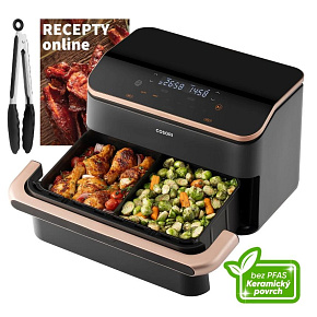 Cosori Dual Blaze TwinFry chytrá horkovzdušná fritéza 10 L, keramika, černá Cosori Dual Blaze TwinFry chytrá horkovzdušná fritéza 10 L, keramika, černá