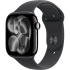 Apple Watch Series 11 GPS + Cellular 42mm Jet Black Aluminium Case with Black Sport Band - S/M