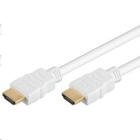 Vysokorýchlostný kábel HDMI + Ethernet PremiumCord, biely, pozlátené konektory, 2 m Vysokorýchlostný kábel HDMI + Ethernet PremiumCord, biely, pozlátené konektory, 2 m