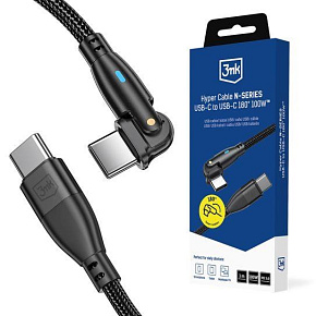3mk Hyper Cable N-SERIES C to C 1m PD 3.0 QC 3.0 20V/5A 100W Black Swivel 3mk Hyper Cable N-SERIES C to C 1m PD 3.0 QC 3.0 20V/5A 100W Black Swivel