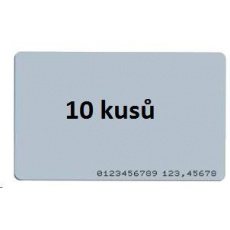 ISO karta 10-pack, RFID 125 kHz, RO, vytlačené číslo tagu na karte