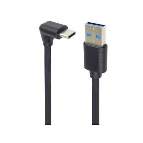PremiumCord Kabel USB typ C/M zahnutý konektor 90° - USB 3.0 A/M, 50cm