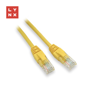 LYNX UTP patch kabel Cat5e, PVC, CCA, 0,3m, žlutý (balení obsahuje 10ks)