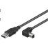 Kábel USB PREMIUMCORD 2.0 Konektor A-B 5m - ohnutý konektor B 90°