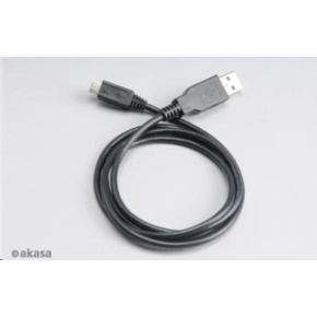 Kábel USB AKASA, samec A na samec micro B USB 2.0, 100 cm, čierna