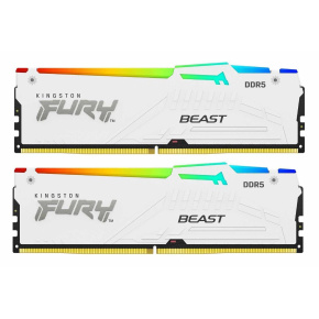 KINGSTON DIMM DDR5 32GB (Kit of 2) 6400MT/s CL32 Non-ECC FURY Beast RGB EXPO, Bílá KINGSTON DIMM DDR5 32GB (Kit of 2) 6400MT/s CL32 Non-ECC FURY Beast RGB EXPO, Bílá