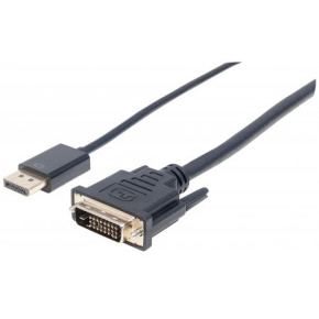 MANHATTAN Kábel DisplayPort 1.2a samec na DVI-D 24+1 samec, 3 m, čierna