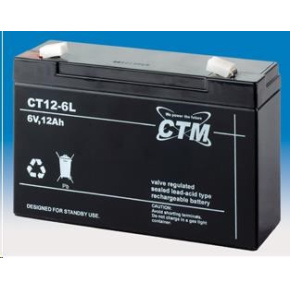 Batéria - CTM CT 6-12L (6V/12Ah - Faston 250), životnosť 5 rokov