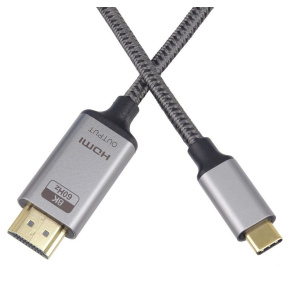PremiumCord kabel USB-C na HDMI 2m rozlišení obrazu 8K@60Hz,4K@144Hz Aluminium