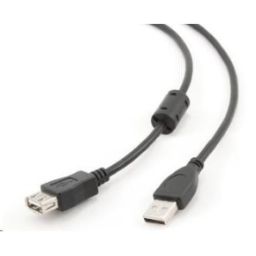 Kábel USB GEMBIRD 2.0 A-A predĺženie 4,5 m (čierne, HQ s feritovým jadrom)