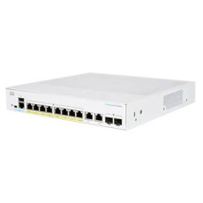 Prepínač Cisco CBS350-8FP-E-2G-UK, 8xGbE RJ-45, 2xGbE RJ-45/SFP, bez ventilátora, PoE+, 120W - REFRESH