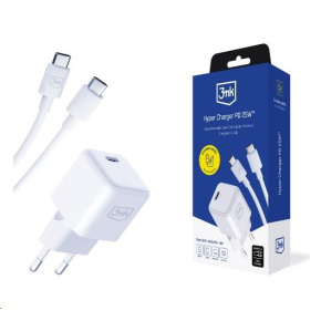 3mk síťová nabíječka Hyper Charger PD 25W + kabel USB-C 3mk síťová nabíječka Hyper Charger PD 25W + kabel USB-C