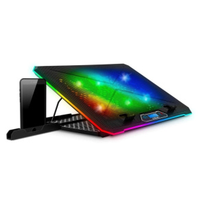 EVOLVEO Ania 9RGB, chladící podložka pod notebook, 6x ventilátor, RGB podsvícení ventilátorů a obvodu EVOLVEO Ania 9RGB, chladící podložka pod notebook, 6x ventilátor, RGB podsvícení ventilátorů a obvodu