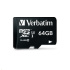 Karta VERBATIM MicroSDXC 64GB Pro, U3 + adaptér