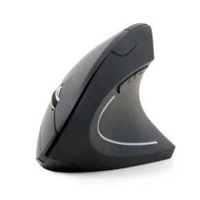Myš GEMBIRD MUSW-ERGO-01, vertikálna, bezdrôtová, prijímač USB, čierna