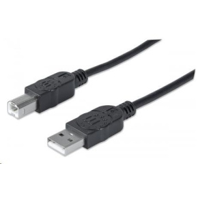 MANHATTAN vysokorýchlostný kábel USB pre zariadenia, samec typu A / samec typu B, 5 m (3 ft.), Čierna