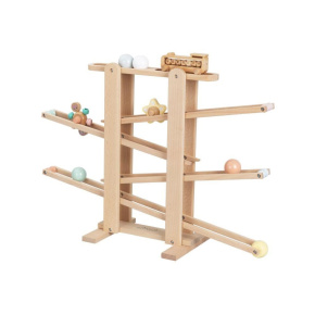 Dřevěná kuličková dráha XL s vláčkem ZDARMA - smontovaná