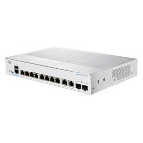 Prepínač Cisco CBS350-8T-E-2G-RF, 8xGbE RJ45, 2xGbE RJ45/SFP, bez ventilátora - REFRESH