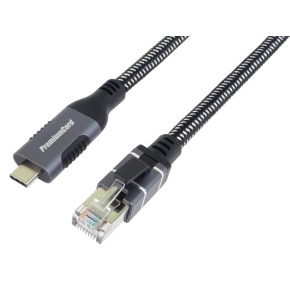 PremiumCord Ethernetový kabel USB-C na LAN RJ45 10/100/1000, 2m PremiumCord Ethernetový kabel USB-C na LAN RJ45 10/100/1000, 2m