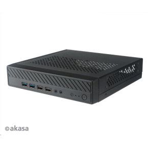 Skriňa AKASA Cypher MX3, tenké mini-ITX (Sub 2L Chassis s 2 x USB 2.0 a 2 x USB 3.0, možnosť montáže na VESA)