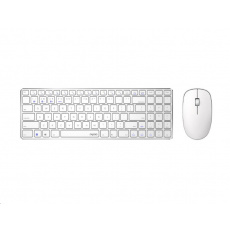 RAPOO set klávesnice a myš 9300M, bezdrátová, Multi-Mode Slim Mouse, Ultra-Slim Keyboard, bílá