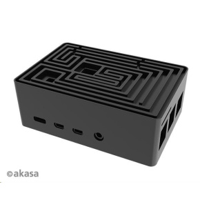 Puzdro AKASA Maze Pro, pre Raspberry Pi 4, hliník, čierne