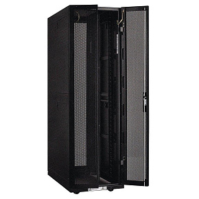 XtendLan 19" stojanový rozvaděč 42U 600x1000, nosnost 800kg, perforované dveře i záda, kolečka, rozložený, černý
