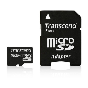 Karta TRANSCEND MicroSDHC 16 GB triedy 10 + adaptér