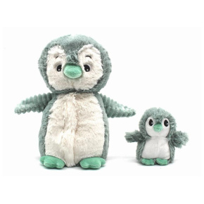 Plyšový tučňák - máma s miminkem, mintová Plyšový tučňák - máma s miminkem, mintová