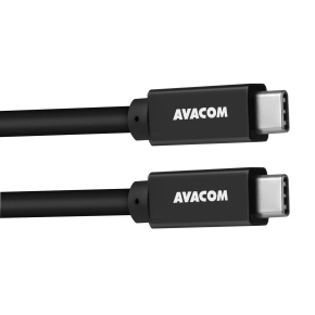 Dátový a nabíjací kábel USB Type-C - USB Type-C, 100cm, 60W E-Mark, čierny