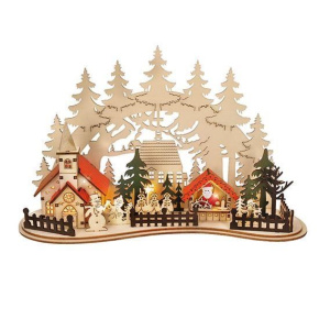 Solight LED vánoční městečko s kostelem, 30x19cm, 2x AAA Solight LED vánoční městečko s kostelem, 30x19cm, 2x AAA