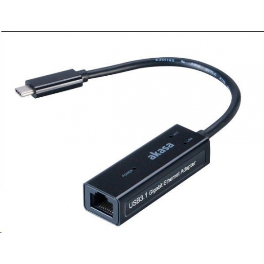 Adaptér AKASA USB typu C na gigabitový Ethernet (RJ 45)
