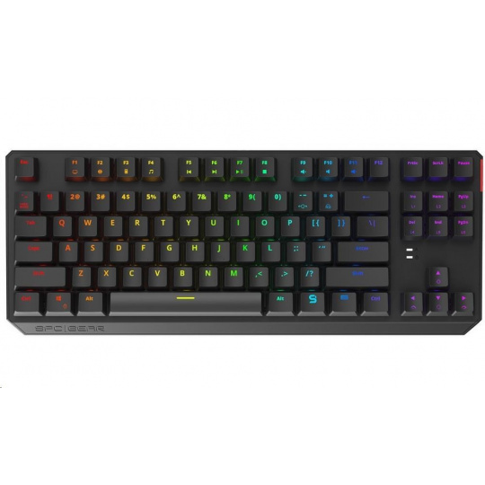 SPC Gear klávesnice GK630K Tournament / mechanická / Kailh Red / RGB podsvícení / kompaktní / maďarský layout / USB