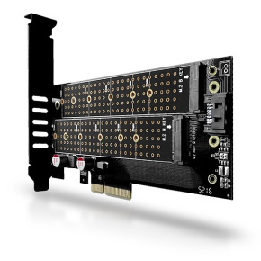 AXAGON PCEM2-D, PCIe x4 - M.2 NVMe M-key + SATA B-key slot adaptér, vrátane. LP